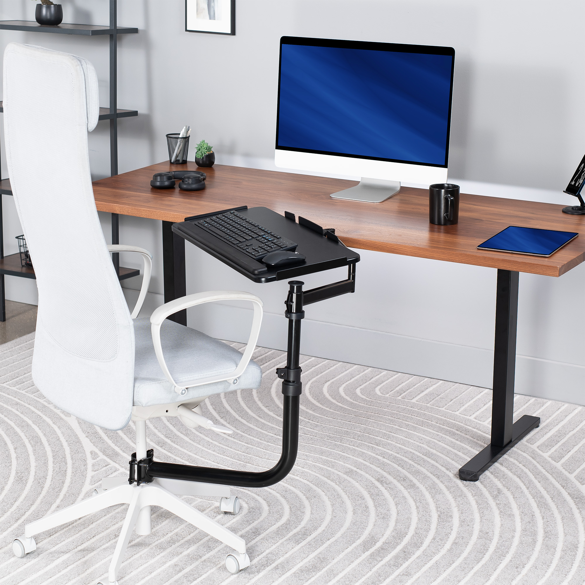 VIVO Premium Office Chair Mounted 26" x 12" Full Motion Keyboard and Mouse Tray