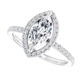 thumbnail image 4 of Dash Jewel 14K White Gold Plated Ring - 1.5 Ct Marquise Cut Lab Created Diamond Ring for Women's - Prong Set Halo Solitaire With Accents Wedding Engagement Ring For Women's - Forever Diamond Rings, 4 of 9