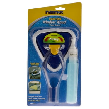 Rain-X Liquid Filled Glass Cleaning Window Wand with Bonnet, Refillable, Black & Yellow, 1pk, 9275X