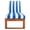 Natural Wood/Royal Blue Stripe Stripe Cushion, variant on SAFAVIEH Solano Outdoor Patio Sunlounger, Natural/Red