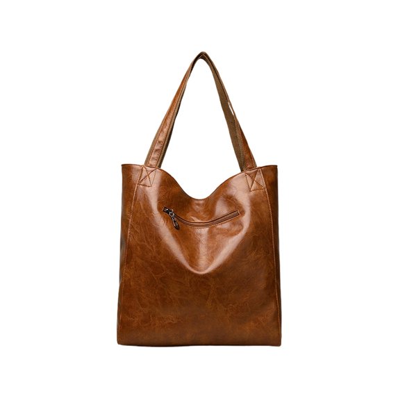 Gnmfd Vintage Oil Waxed Leather Handbag, Fashionable & Versatile Shoulder Bag, Large Capacity Tote Bag for Women, Stylish Work & Weekend Bag, Ideal for Daily Use, Travel & Shopping