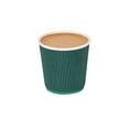 thumbnail image 3 of Restpresso 4 oz Forest Green Paper Coffee Cup - Ripple Wall - 2 1/2" x 2 1/2" x 2 1/4" - 500 count box, 3 of 10