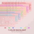 thumbnail image 4 of Teclado SABLUTE con letra grande, retroiluminado, cable, USB, ordenador portátil, rosa, 4 of 8