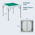 thumbnail image 6 of 35 Inch Square Folding Table, 4-Player Game Table with Cup Holders & Chip Trays, Wear-Resistant Green Tabletop for Mahjong, Poker, Puzzles, 6 of 7