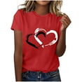 thumbnail image 4 of Craaazy Women's Love Heart Printed T-shirt Round Neck Short Sleeved Sunmmer Tops Gifts, 4 of 5
