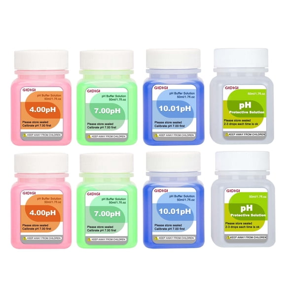 Kit de solución de calibración para medidores de pH GIDIGI pH Buffer 50 ml x 6