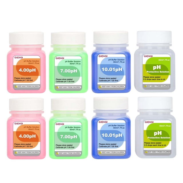 Kit de solución de calibración para medidores de pH GIDIGI pH Buffer 50 ml x 6