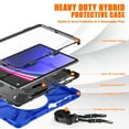 thumbnail image 5 of Allytechgroup Case for Samsung Galaxy Tab S10+ Plus 2024/ S9 FE+ Plus/ S9+ Plus 12.4" 2023, Build In Screen Protector Heavy Duty Shockproof Shoulder Strap Ratating Stand Cover with S Pen Holder,Blue, 5 of 11