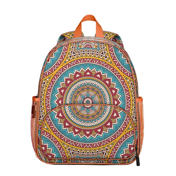 Mystic Spiritual Students Backpack - Yoga Mandala Design with Peace Serenity and Healing Pattern, Comfortable Adjustable Straps for Developing Students