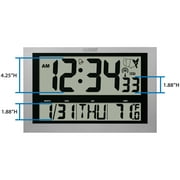 La Crosse Technology 513-1211 Jumbo Atomic Digital Wall Clock with Indoor Temperature