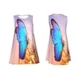 thumbnail image 7 of Honeii Morpho butterfly and dandelion Print Women's Sleeveless Dress, Loose Fit Casual Dress for Women, Summer Fashion Dress, 7 of 7