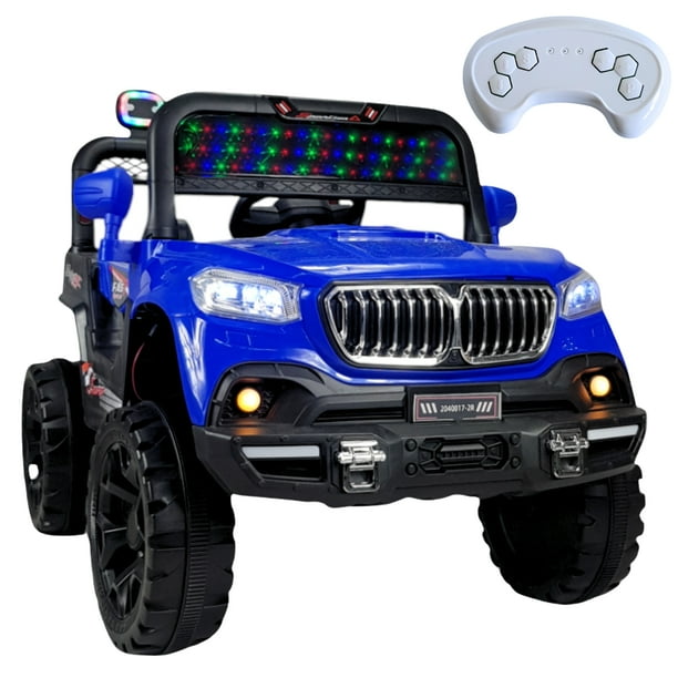 Montable Electrico Camioneta para Niños Control Remoto Luz Led 12v - Azul