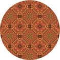 thumbnail image 1 of Ahgly Company Machine Washable Indoor Round Transitional Orange Area Rugs, 3' Round, 1 of 7