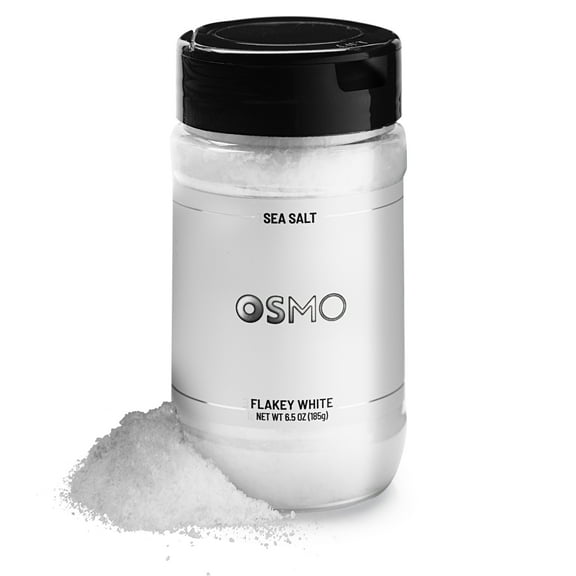 Osmo Flakey White Sea Salt, Kosher Certified Flakes, Chef-Crafted Michelin-Star Quality Seasoning, 6.5 oz