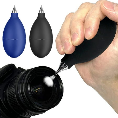 Image of Mini Air Blower - A Multipurpose Rubber Tool for Dust Removal on Blue/Black Camera Lenses Keyboards Watches and DIY Projects