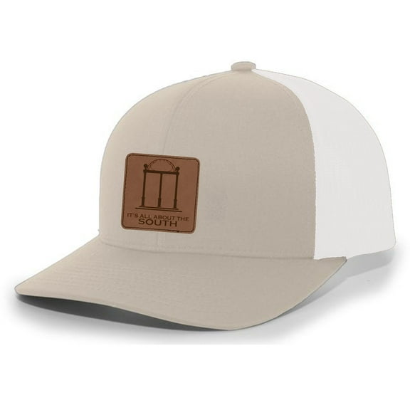 It's All About The South Georgia Arches Laser Engraved Leather Patch Trucker Hat Baseball Cap