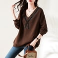 thumbnail image 2 of New V-neck Bow Rhinestone Sweater, 2 of 9