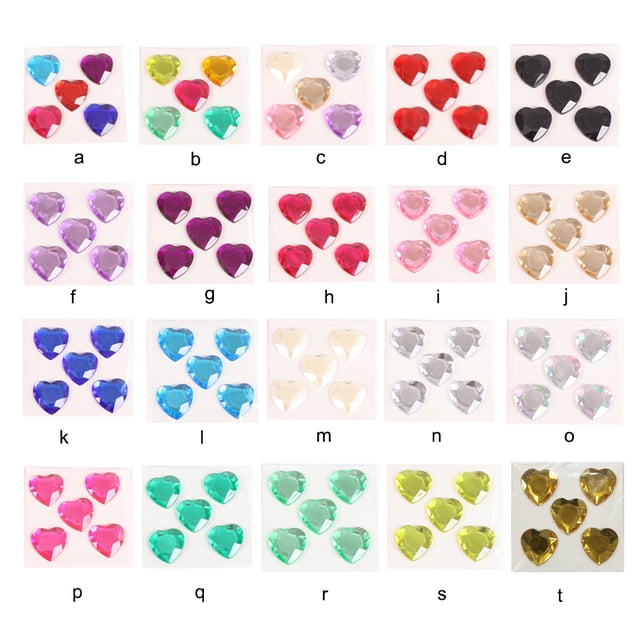 Heart Rhinestone Stickers Acrylic Crystal Bracelet Jewelry Accessories Gems Multipurpose Decorative Handheld Clothes Scrapbooking DIY Crafts Necklace WhiteAB
