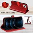 thumbnail image 6 of Compatible with iPhone 15 Wallet Case Women Leather Flip with Wrist Strap Kickstand Magnetic with Card Holder Adjustable Stand Protective Case for iPhone 15 6.1 inch Life Tree Red, 6 of 7