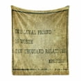 thumbnail image 1 of Best Friend Soft Flannel Fleece Throw Blanket, Loyal Friend Is Worth 0 Thousand Relatives Lettering, Cozy Plush for Indoor and Outdoor Use, 50" x 60", Pale Yellow Green Khaki, by Ambesonne, 1 of 5