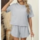 thumbnail image 4 of Pijama de verano for mujer, de manga corta a rayas, informal, cómodo, conjunto de 2 piezas for el hogar, 4 of 6