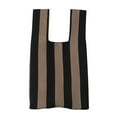 thumbnail image 1 of Striped Lady Top-handle Bags Fashion Knit Wrist Tote Portable for Work (Style 7), 1 of 6