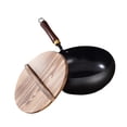 thumbnail image 1 of Sartén de hierro, utensilios de cocina, olla de hierro reutilizable con tapa de madera, wok antiadherente para 28 centímetros, 1 of 9