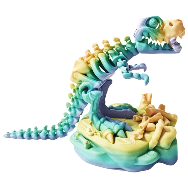 Juguete dinosaurio articulado Ygjytge Flexible modelo 3D calavera T-Rex articulaciones móviles duraderas