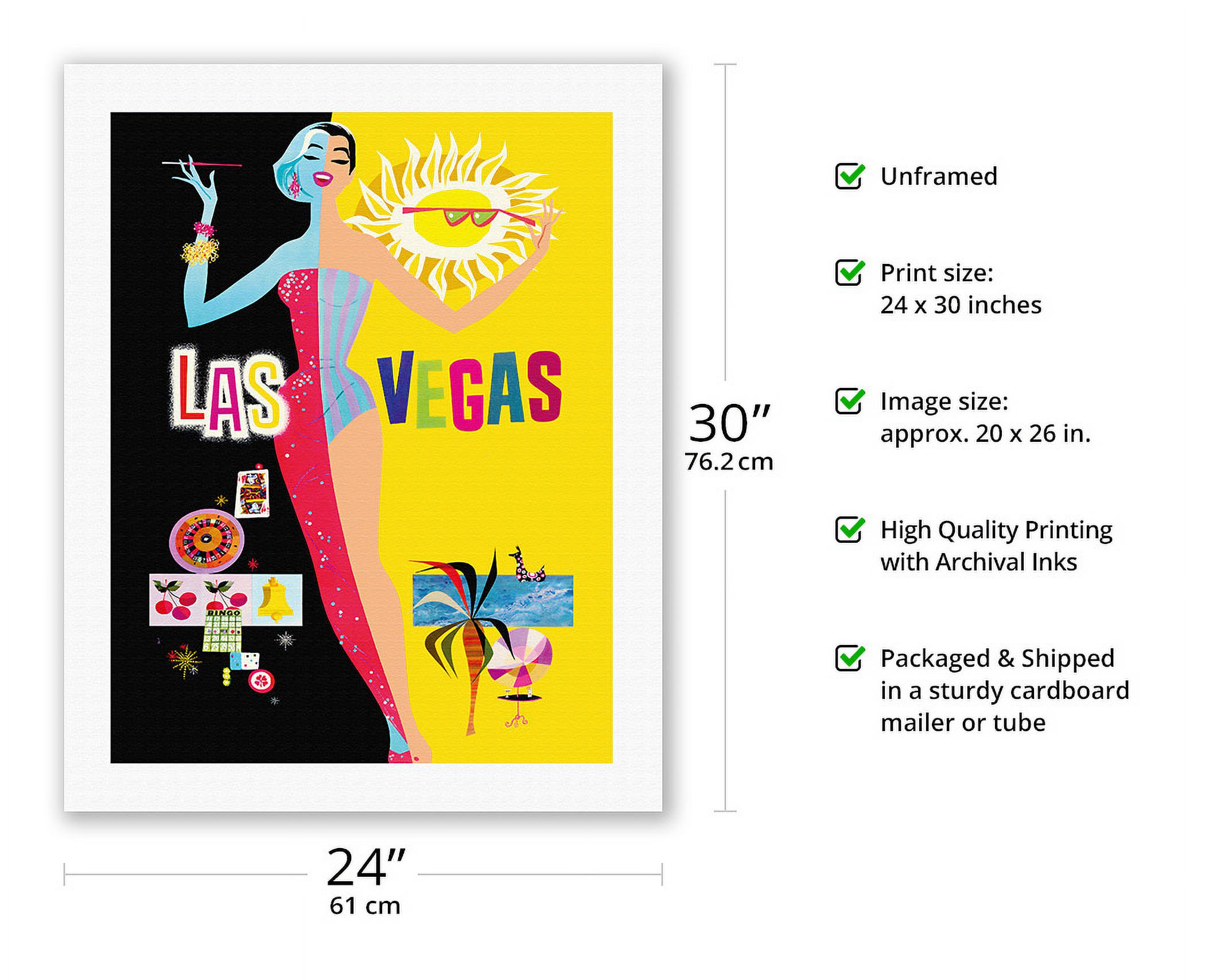 Las Vegas - Sin City - Vintage Travel Poster by David Klein c.1958