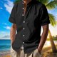 thumbnail image 1 of pstuiky camisetas para hombre, Blusa informal de manga corta con cuello vuelto y botones de color liso para hombre camisas casuales para hombre xl, 1 of 9