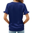thumbnail image 5 of Xuyuer Womens Dressy Casual Tops Ruffle Short Sleeve V Neck Shirts Elegant Business Work Blouse 2026, 5 of 8