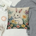 thumbnail image 2 of ARISTURING  Happy Easter Hunny Bunny Throw Pillow Covers,Easter Eggs Rabbit Bule Cushion Case Decoration for Sofa Couch, 2 of 5