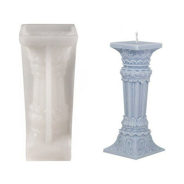 3D Candle Silicone Mold Roman Column Shape Ancient Greek Pillar Candle Mold Diy Candle Plaster Soap Craft Making Tool