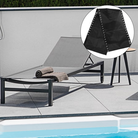CIMAXIC Lawn Chair Replacement Fabric For Outdoor Activities Black 1 Sheet
