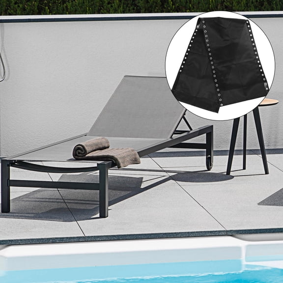 CIMAXIC Lawn Chair Replacement Fabric For Outdoor Activities Black 1 Sheet