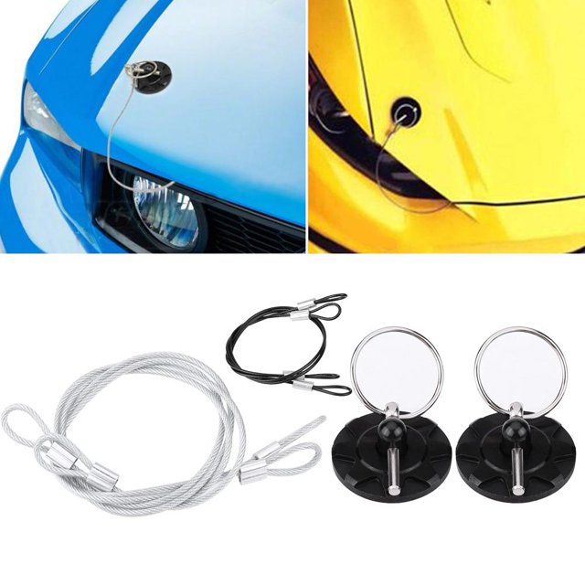 Garosa 2pcs Universal CNC Billet Aluminum Racing Bonnet Hood Pin Latch Lock Appearance Kit, Racing Hood Pin, Hood Lock