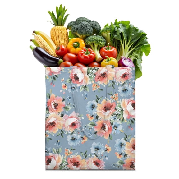 Farmhouse Floral Print Reusable Shopping Bag - Spacious & Durable Grocery Tote for Everyday Use