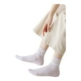 thumbnail image 2 of 5 Pairs Women Cotton Ankle Socks with Pastel Striped Cuffs Soft Breathable Knit Fabric for Everyday Comfort - 5 pcs-1, 2 of 6