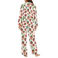 thumbnail image 3 of FOR U DESIGNS Strawberry Leaf Button Pajamas for Women Set 2 Piece Size XS Button Sleepwear Long Sleeve Tops and Pants for Women Button Up Nightwear with Pockets, 3 of 7