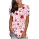 thumbnail image 1 of Día de la Independencia Mujer Casual Sexy Moda Verano Camiseta de cuello redondo Impreso Manga corta Tops Blusa Pompotops hkajfhjk467734, 1 of 5