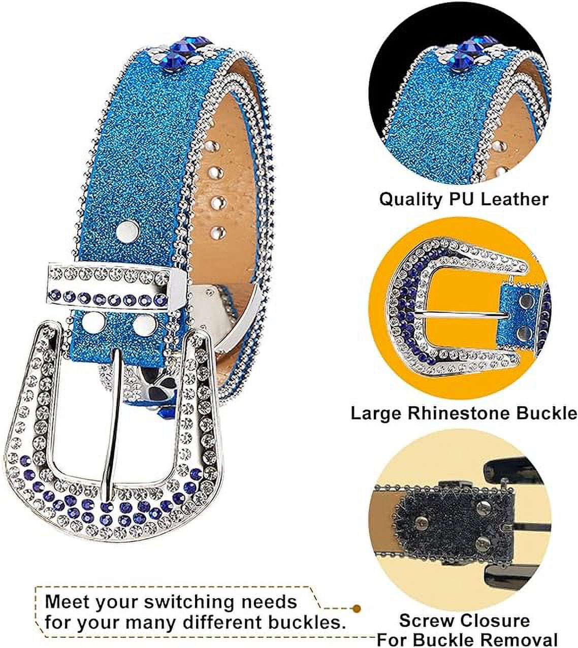 Dream Apparel Rhinestone Belt for Men and Women, Western  display picture 3
