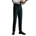 thumbnail image 4 of Men's Dress Pants, Corduroy Naples Style Classic Fit Vintage Business Trousers with Straight Leg and Pleat-Front for Smart Casual and Formal Wear,Dark Green,31, 4 of 7