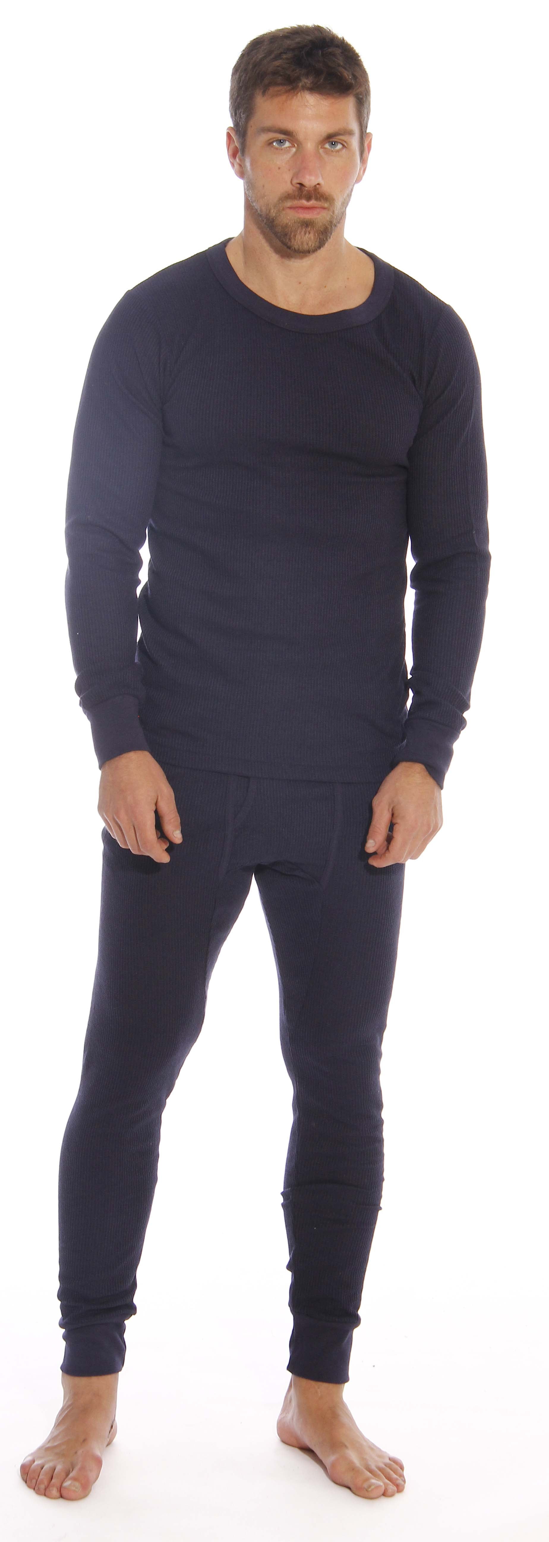 At The Buzzer Thermal Underwear Set for Men (Navy, 3X)