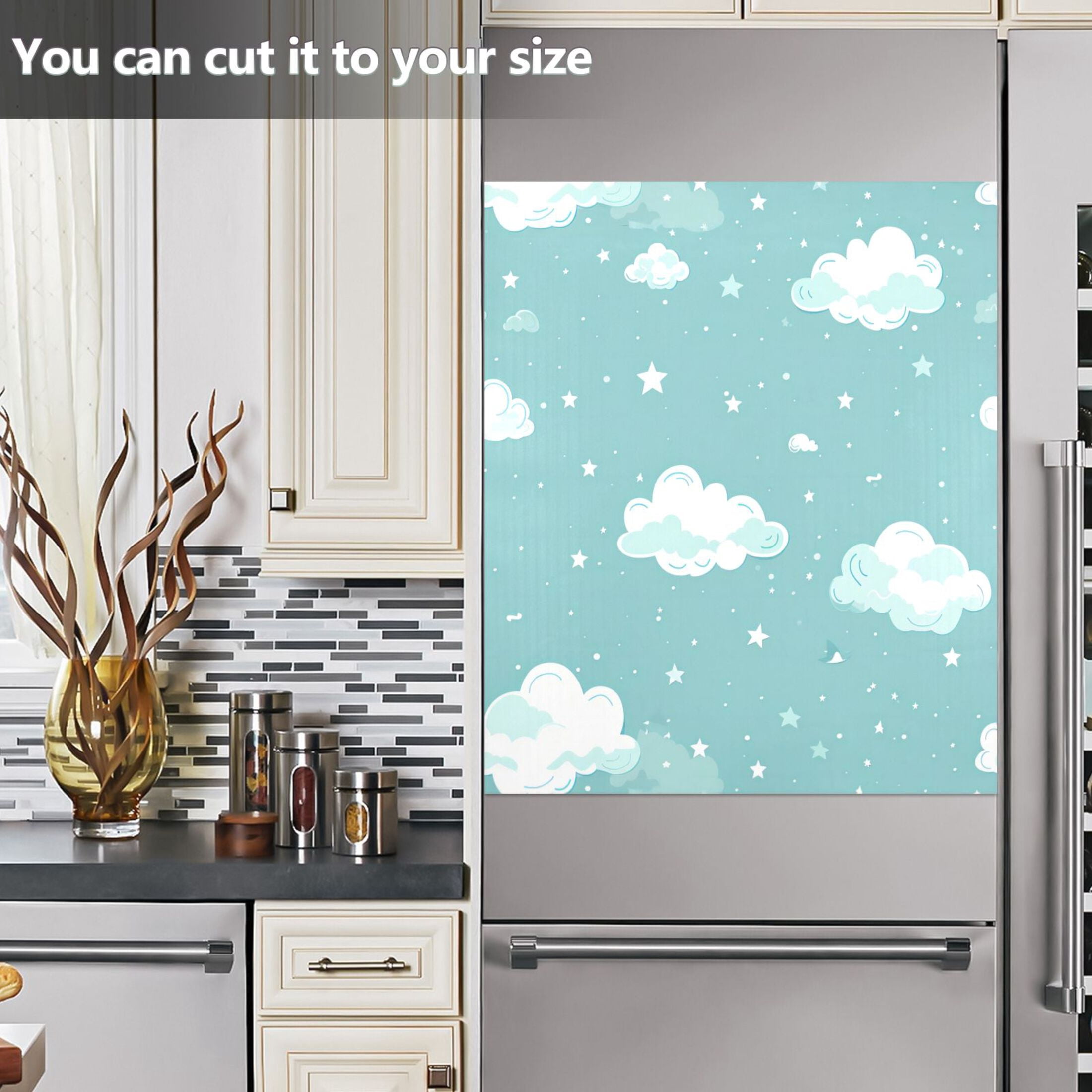 Dishwasher Magnetic Sticker 23x26 Inch Refrigerator Magnetic Sticker Washing Machine Magnetic Sticker Kitchen Panel Magnetic Sticker Home Decor Cute Cartoon Cloud