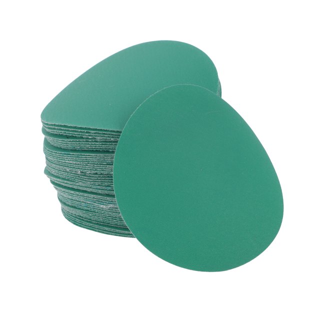 Discos de Lija Únicos Bargains 3" 320 Grano Reparación Automotriz Redondo Papel de Lija con Gancho y Bucle Película de Poliéster Verde 50 Pcs