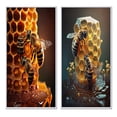thumbnail image 2 of Designart "Bees at Home" Bee Framed Wall Art Set Of 2 - Yellow Animals Frame Gallery Set For Office Decor, 2 of 6