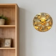 thumbnail image 6 of Hoease 10 Inch Silent Wall Clock, Stained Glass Glowing Lotus Decorative Wall Clock, Battery Operated Non-Ticking Round Clock for Living Room Bedroom Floral Home Decor, 6 of 10