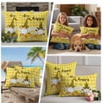 thumbnail image 2 of 2 Pack Outdoor Waterproof Throw Pillow Covers,Rustic Dwarf Bee Flower Decorative Square Pillow Case Patio Pillowcases for Chair Couch Sofa 16x16in, 2 of 9