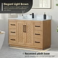 thumbnail image 4 of Anais 48" Wood Vanity in Light Brown with White Composite Stone Top no Mirror, 4 of 11