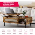 thumbnail image 4 of MUZZ 47-Inch Wooden Lift Top Coffee Table with Storage Shelf and Hidden Compartment,Center Table with Rattan Weaving for Home/Living Room/Office(Style 11), 4 of 6